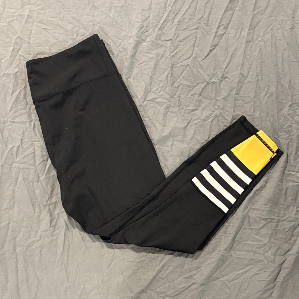 ZYIA Black and Yellow Striped Leggings